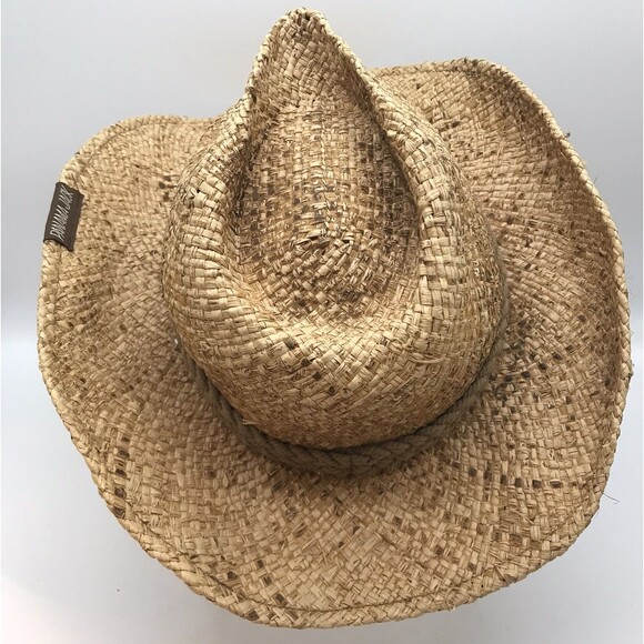 Panama Jack Woven Straw Cowboy Hat Adult Unisex OSFM Braided Twine Band Packable - Picture 3 of 13